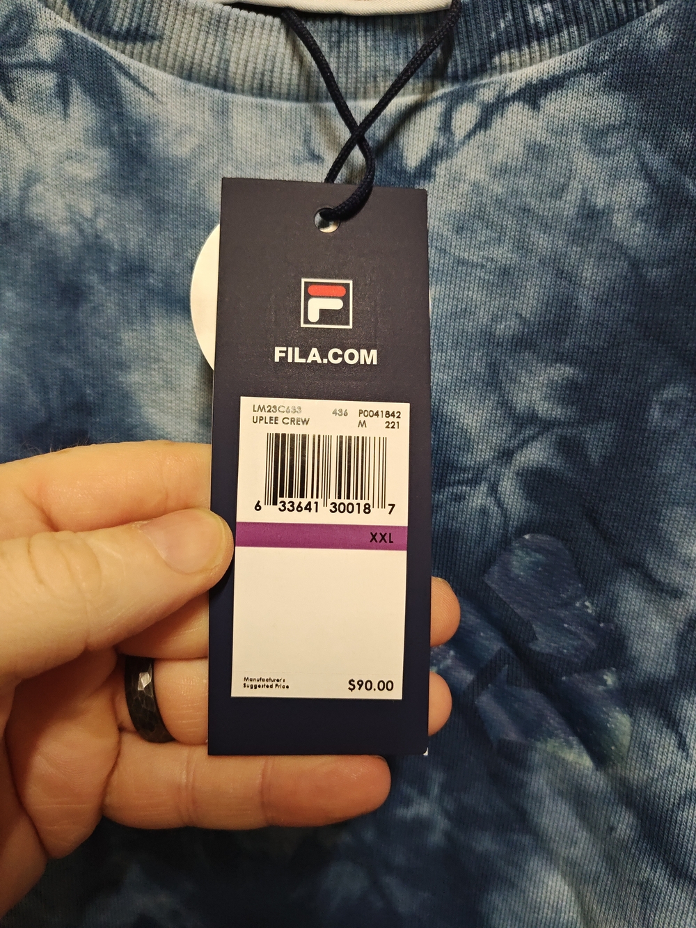 Fila Blue Tie-Dye Crewneck Sweatshirt - Picture 4 of 6